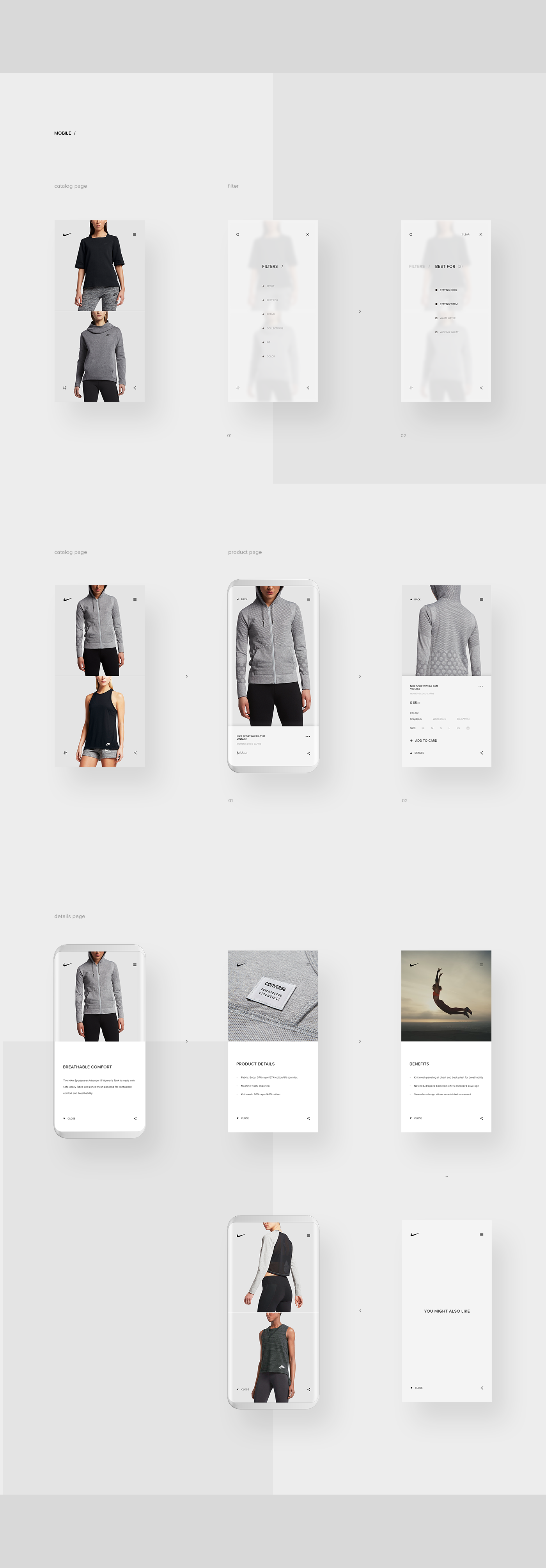 Web UI ux grid Nike store animation  Layout interaction Webdesign