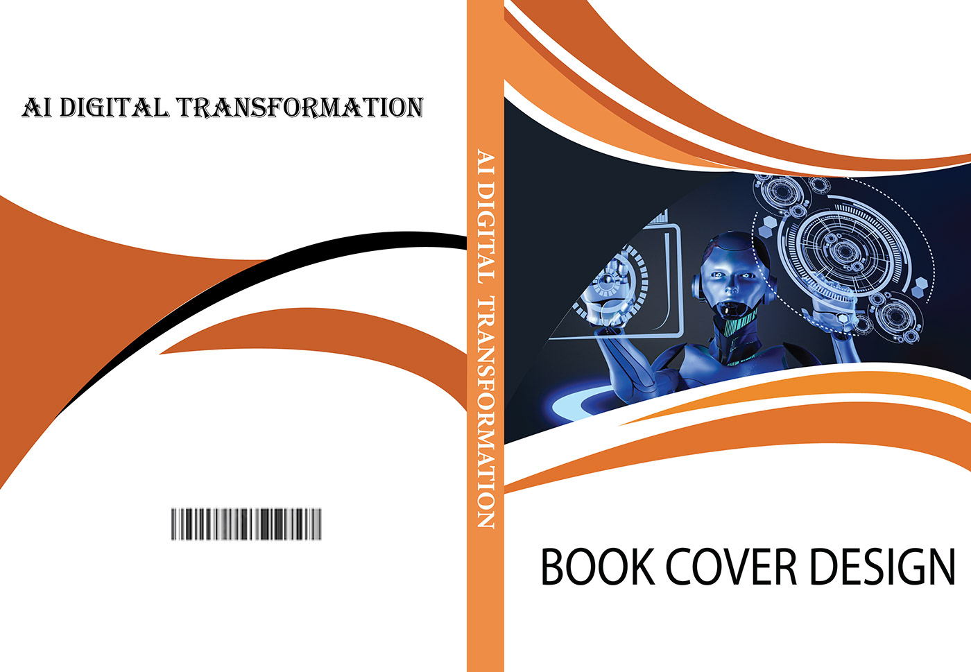 text Book Cover Design ILLUSTRATION  artificial intelligence graphic design  designer digital Transformation book magazine