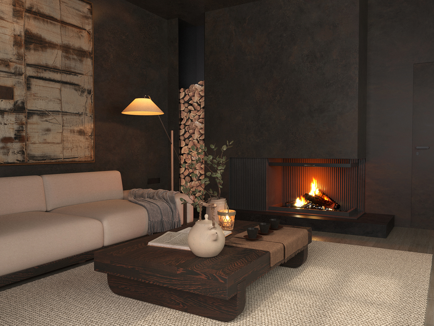 living room living design interior design  minimal Minimalism japanese Japandi