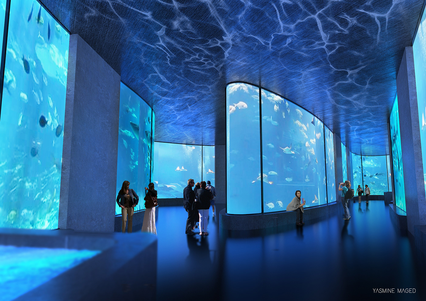 #3ds max  #aquarium #architecture #design inspiration #graduation project #interior design #Museum #vray