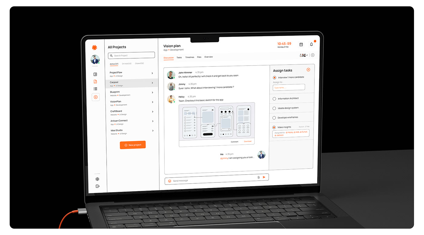 ui design dashboard task management Project Management UI UX Case study User Centered Design webapp minimalistic bestofbehance design system