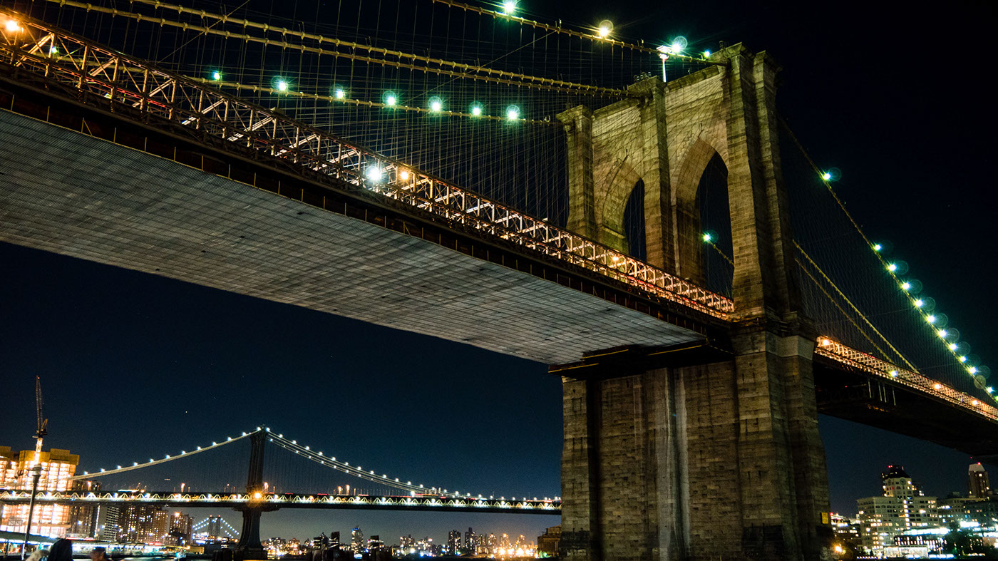 Manhattan New York bridges Brooklyn Bridge Manhattan Bridge East River