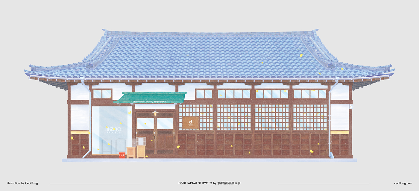 ILLUSTRATION  Illustrator city kyoto japan Travel graphic design  interior design  building construction