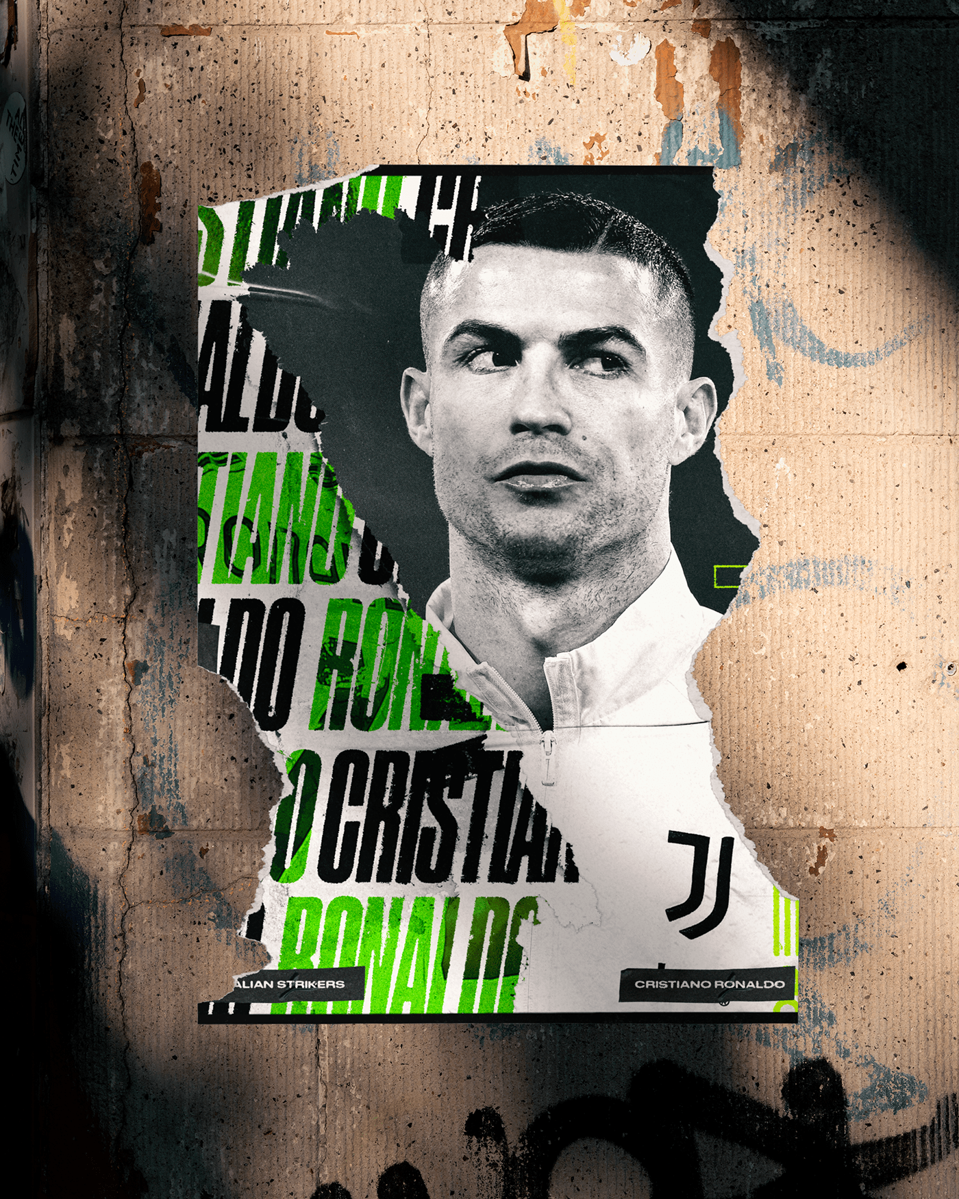 brand calcio Collection cristiano ronaldo Juventus logo milan poster soccer typography  