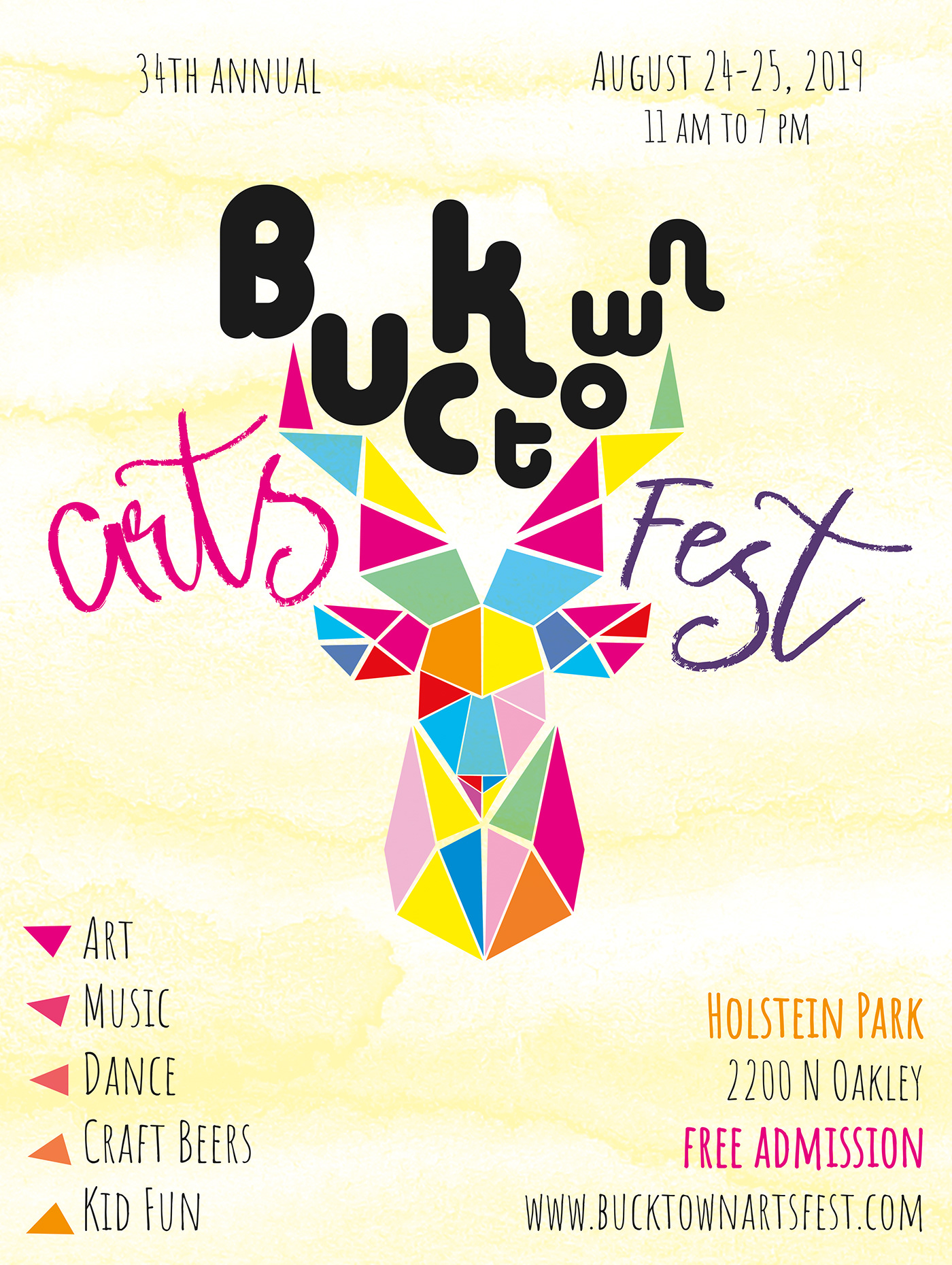 art festival Bucktown graphic design  buck geometric colorful chicago