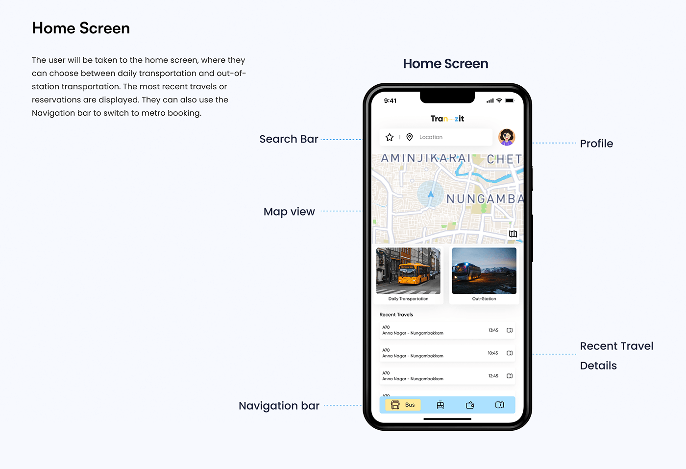 UI/UX uidesign studio design app Transport Travel bus map city