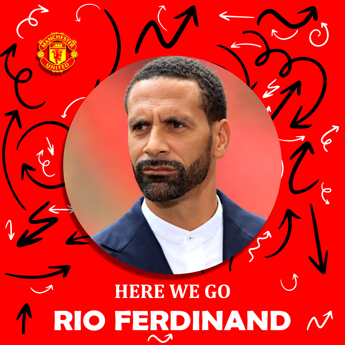 facebook post football Instagram Post Manchester United marketing   post Rio Ferdinand Social Media Design Sports Design