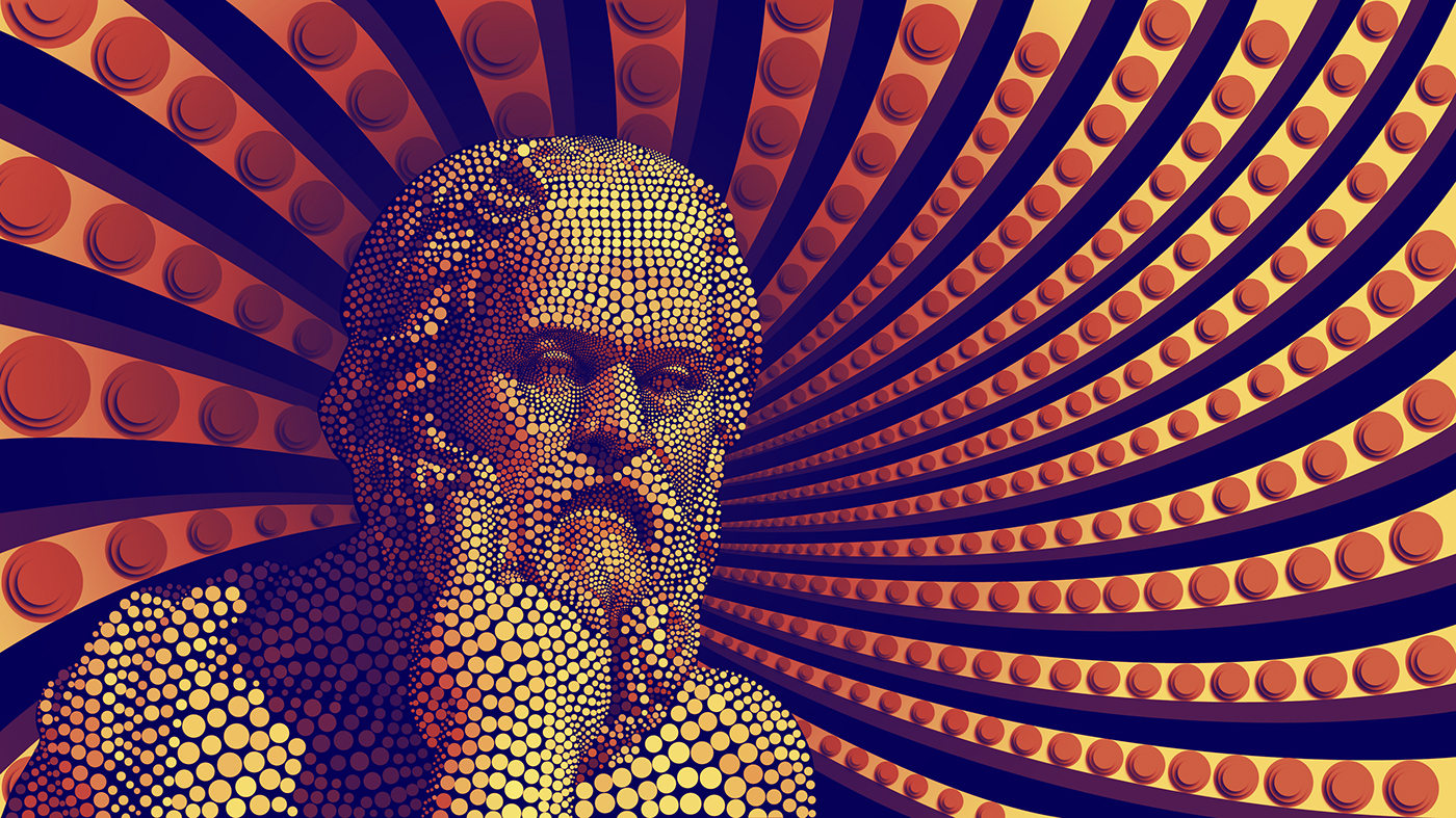 DIGITAL CIRCLISM ben heine graphic dots ILLUSTRATION  portrait Socrates philosopher