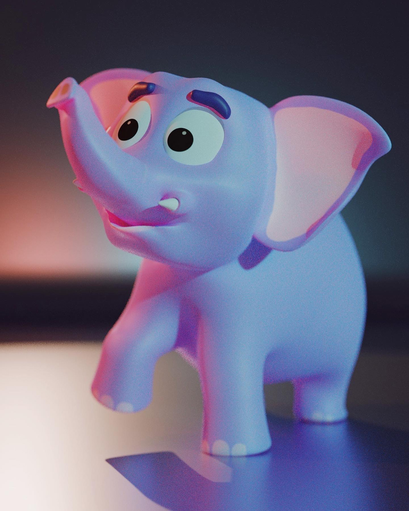 3D blender 3d cartoon Character elephant toy