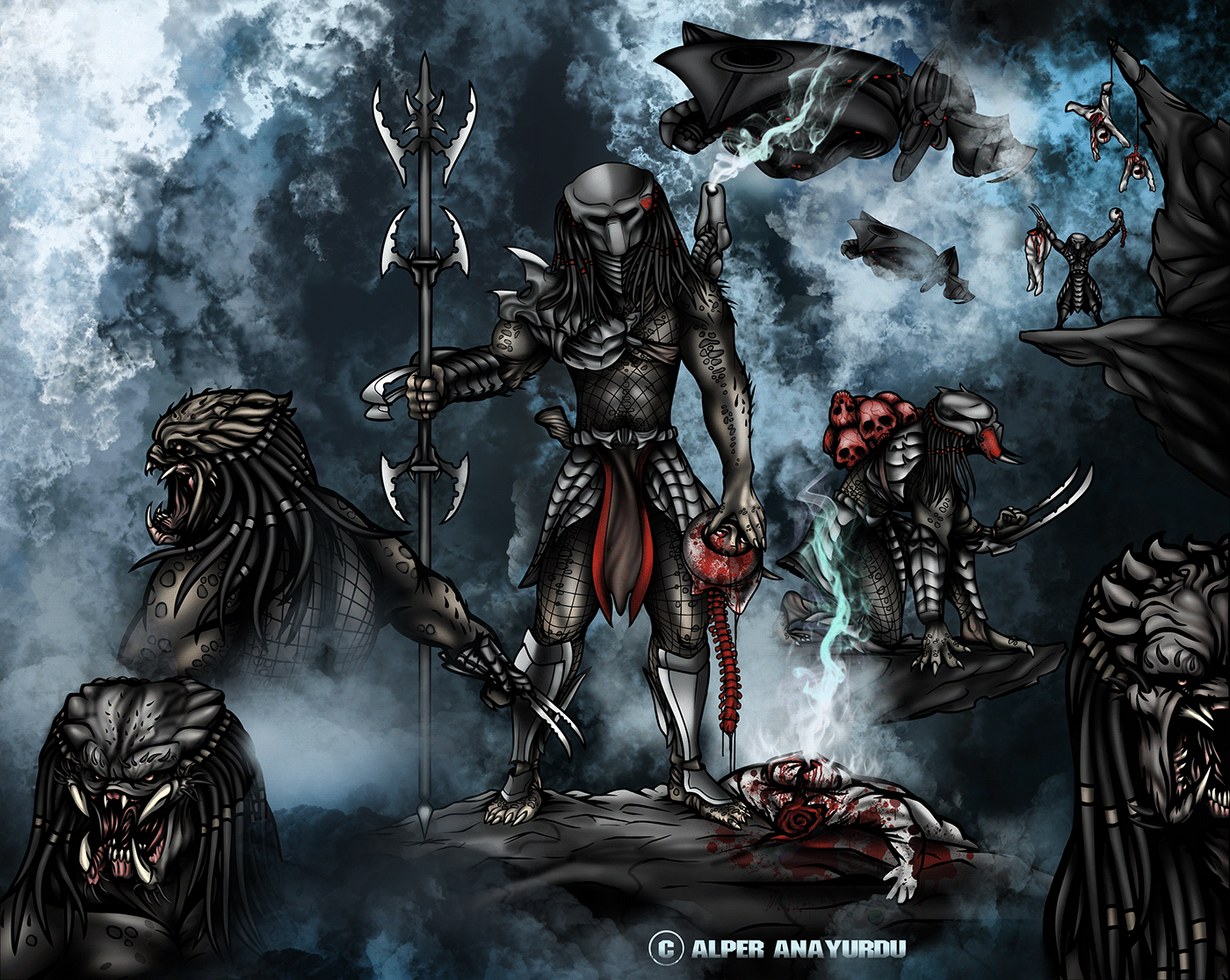 predator Yautja Xenomorph Scifi prey fanart movie horror Digital Art  alper anayurdu