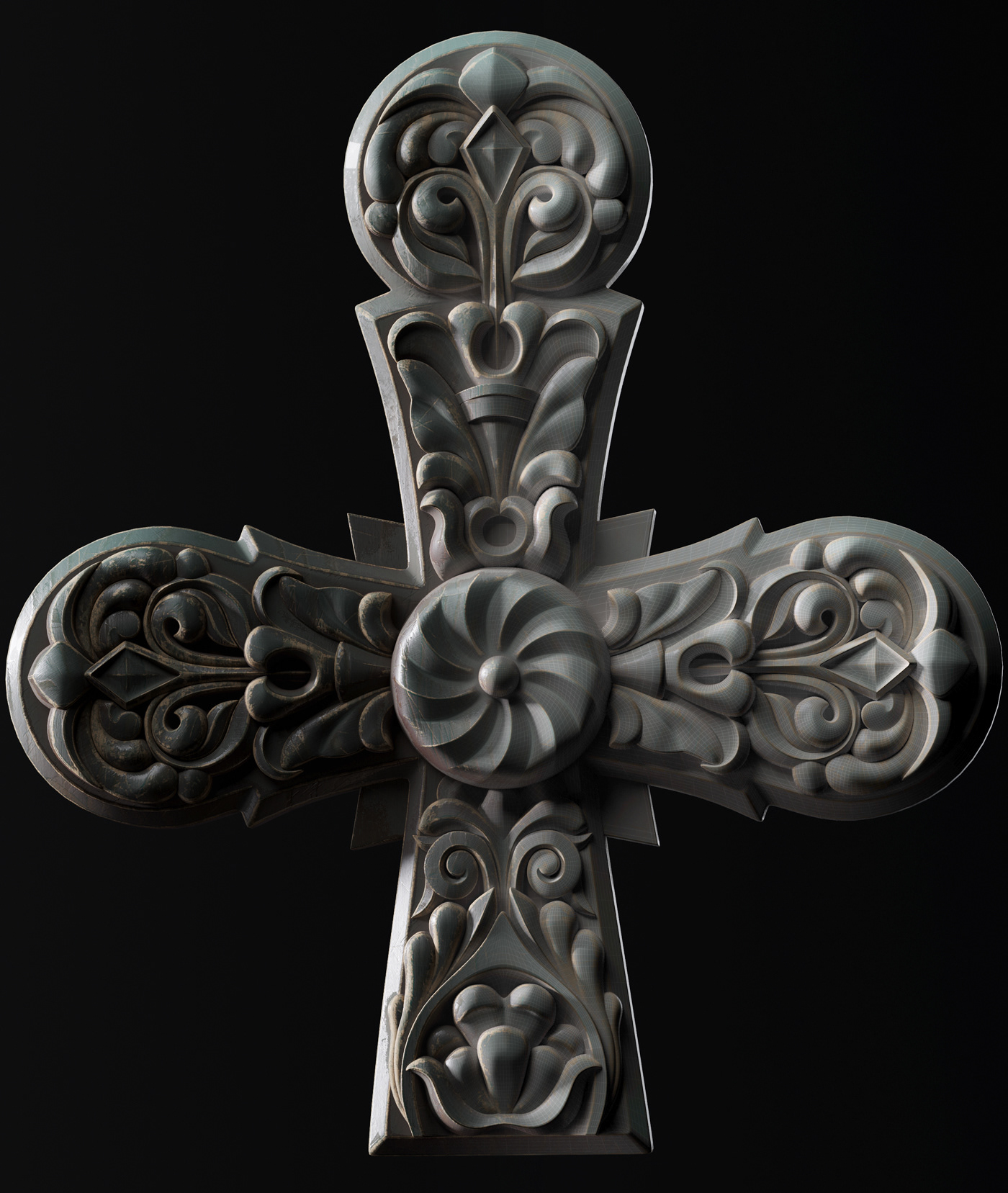 elements iconostasis cross church cross Substance Painter corona render  3d max Zbrush product
