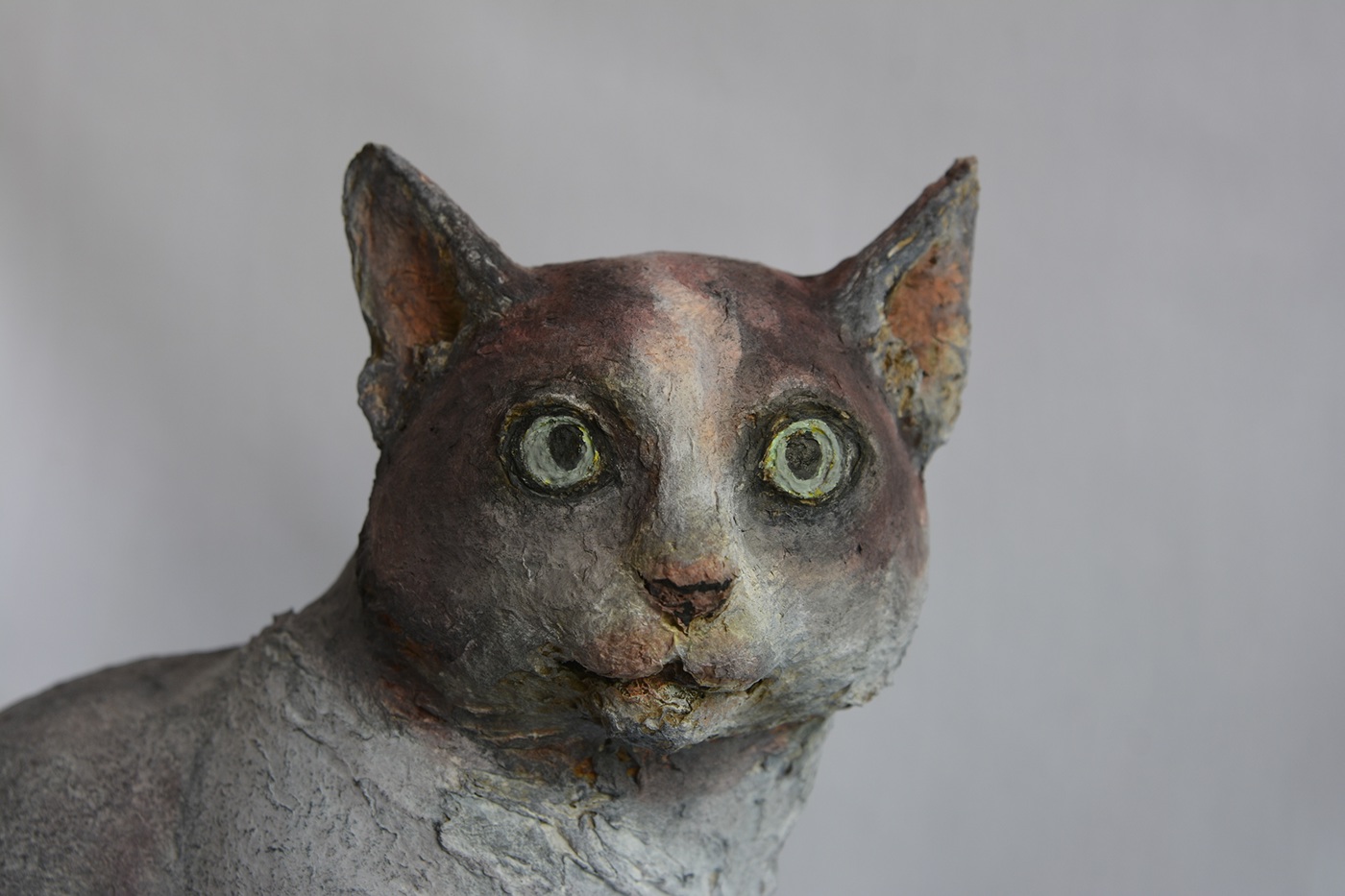 sculpture recycled art Cat animals 3dart cardboard Realism impressionism Chat