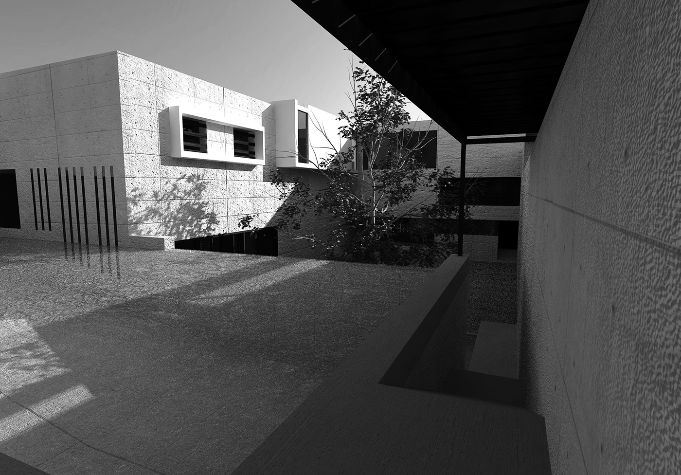 Adobe Portfolio villa design landscaping Pool courtyard Emirati housing drawings design dubai u.a.e Freelance freelance architect 