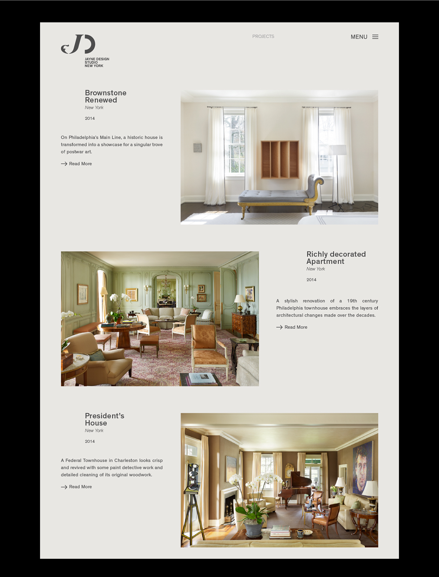 Website Interior interior design  Web Design  UI ux jayne design studio wordpress