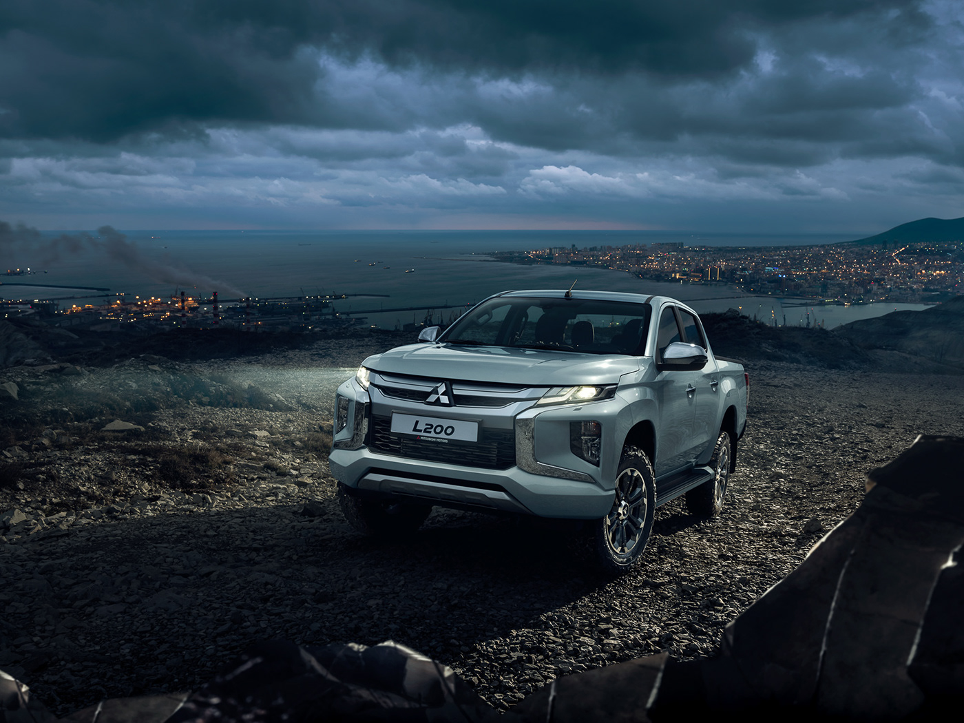 car Cars Automotive Photography Post Production cross production Mitsubishi PICKUP commercial