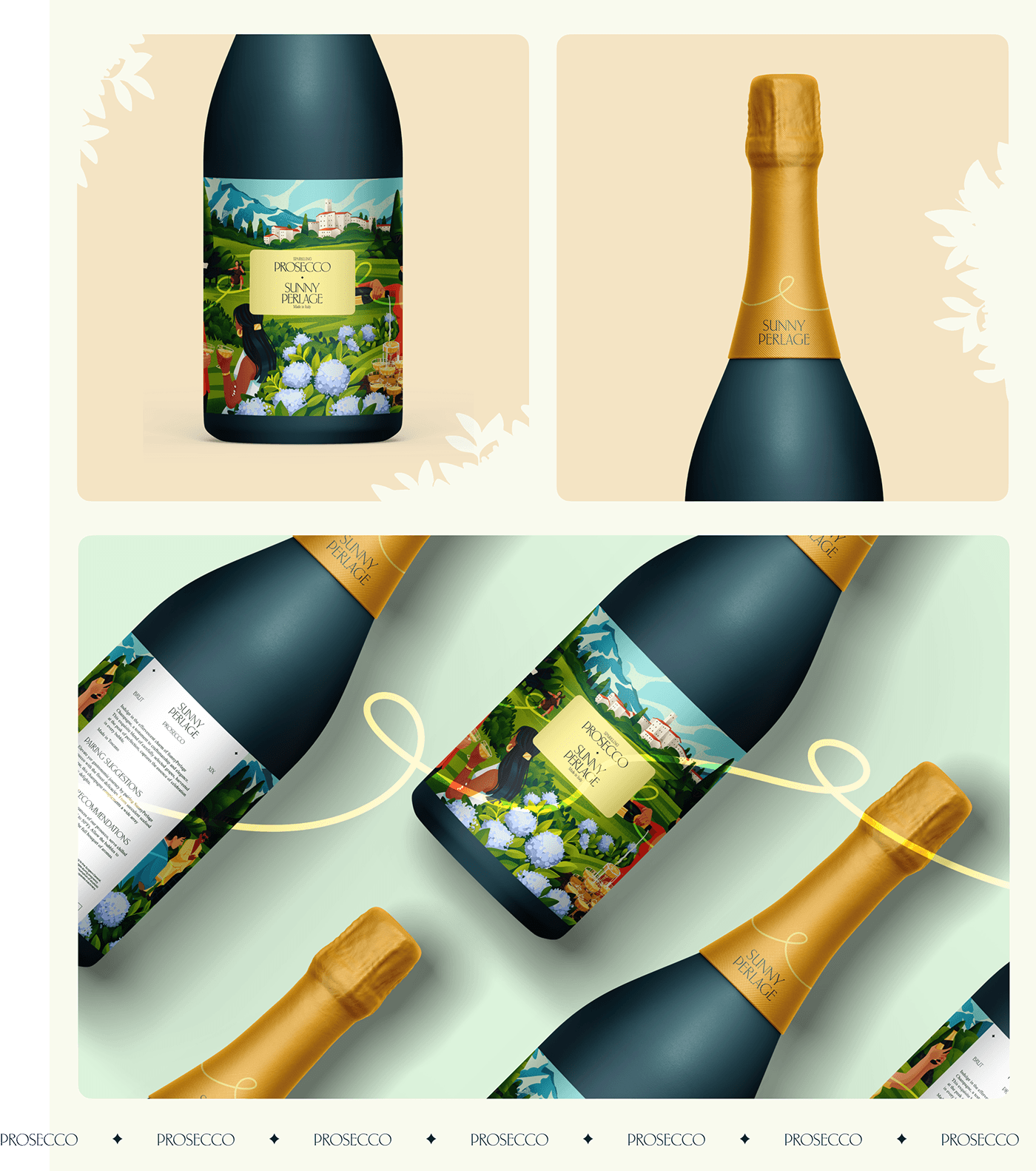 identity wine bottle Champagne beverage marketing   branding  Digital Art  party drink