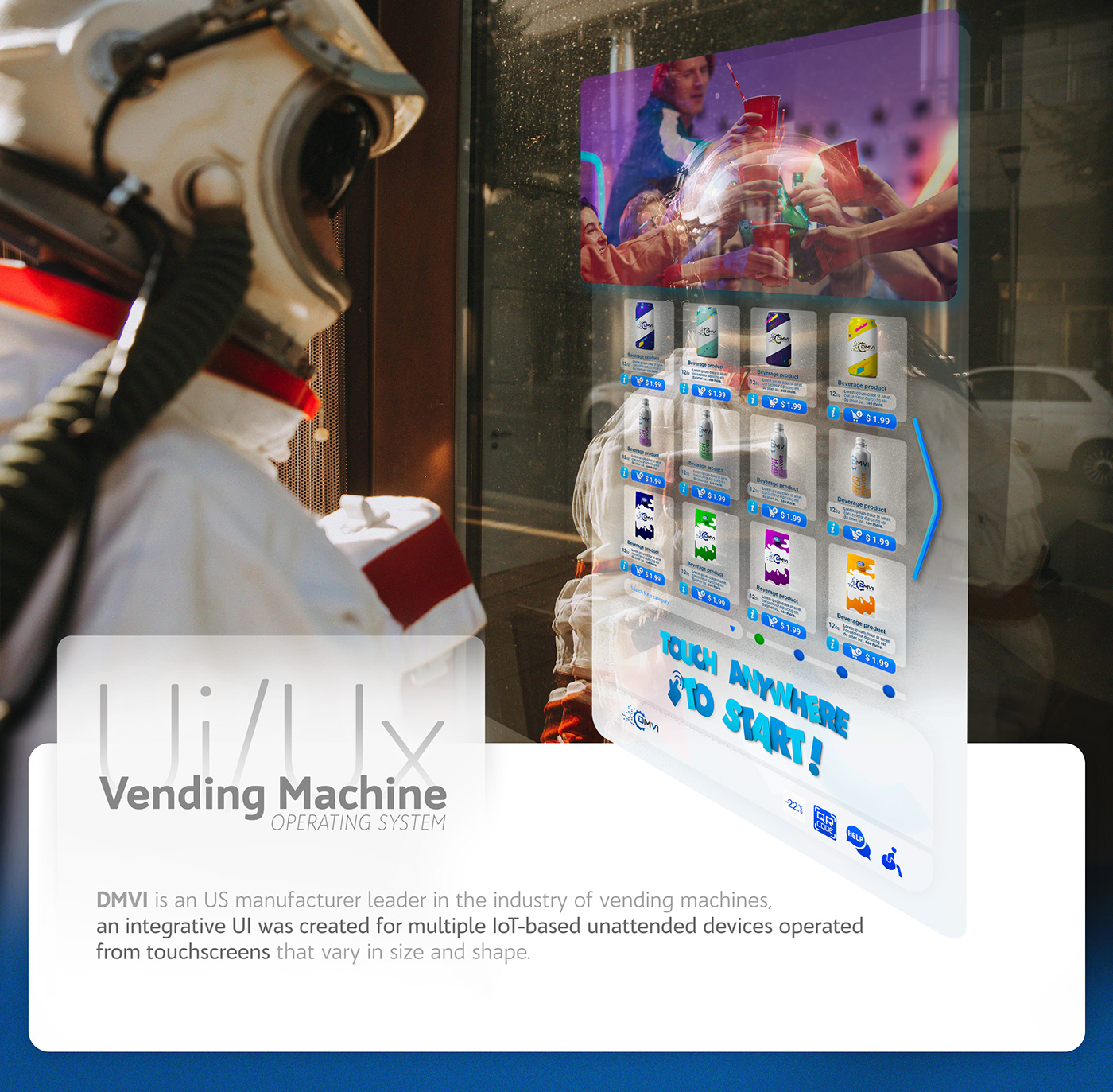 ai industry 4.0 Interaction design  leonardo gamba Mobile app Smart Kiosk UI/UX UNNATENDED service vending machine visual interface