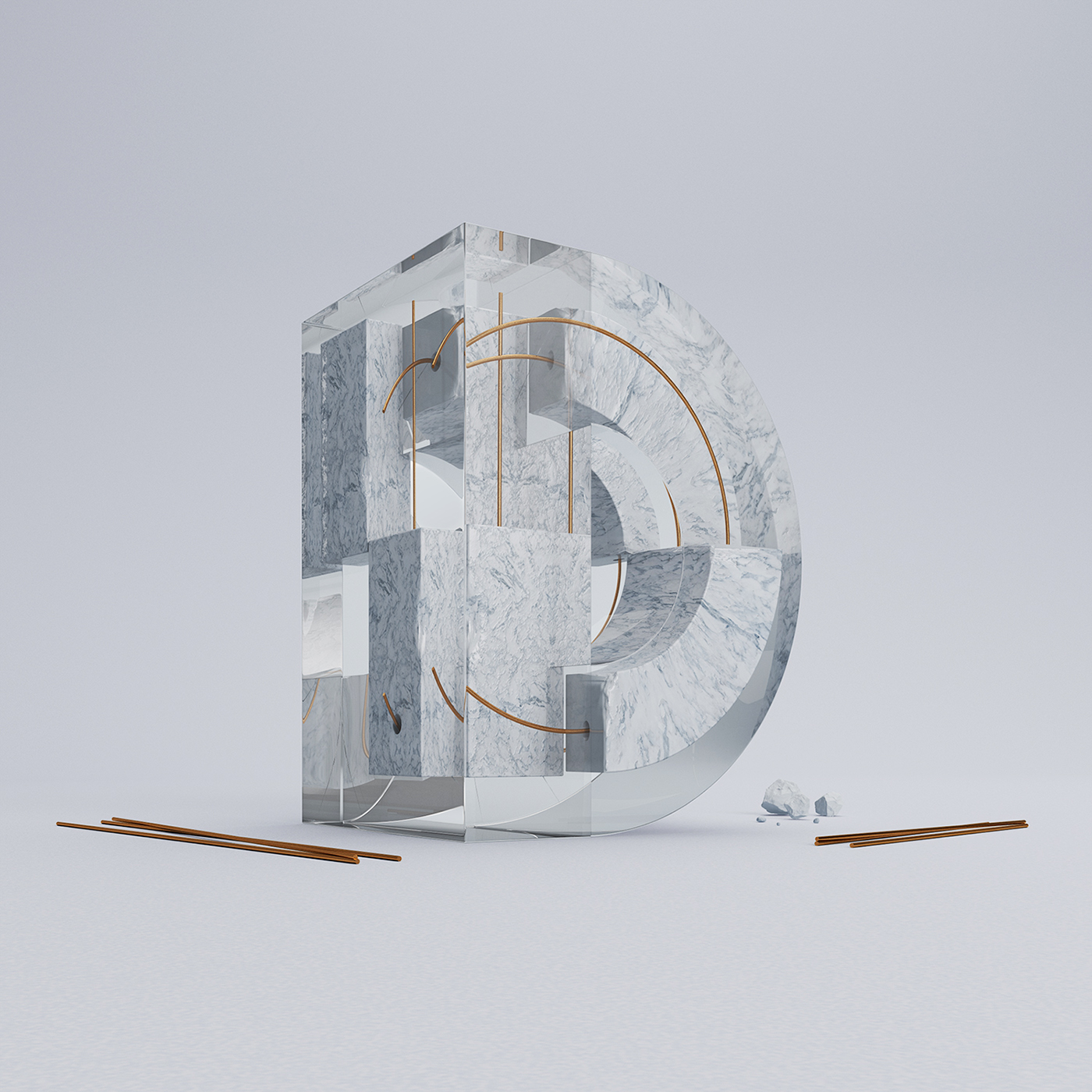 36days 36daysoftype CGI 3D type font plants water fire metal ad free inspire pantone campaign