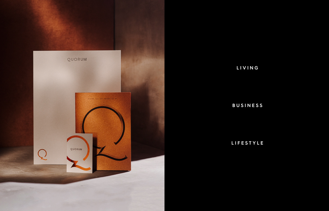 architecture branding  business copper Folklore High End living luxury real estate Stationery