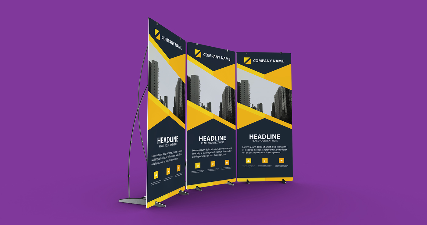 Free Banner Mockup ad Advertising  banner counter creative design Display Event Exhibition 