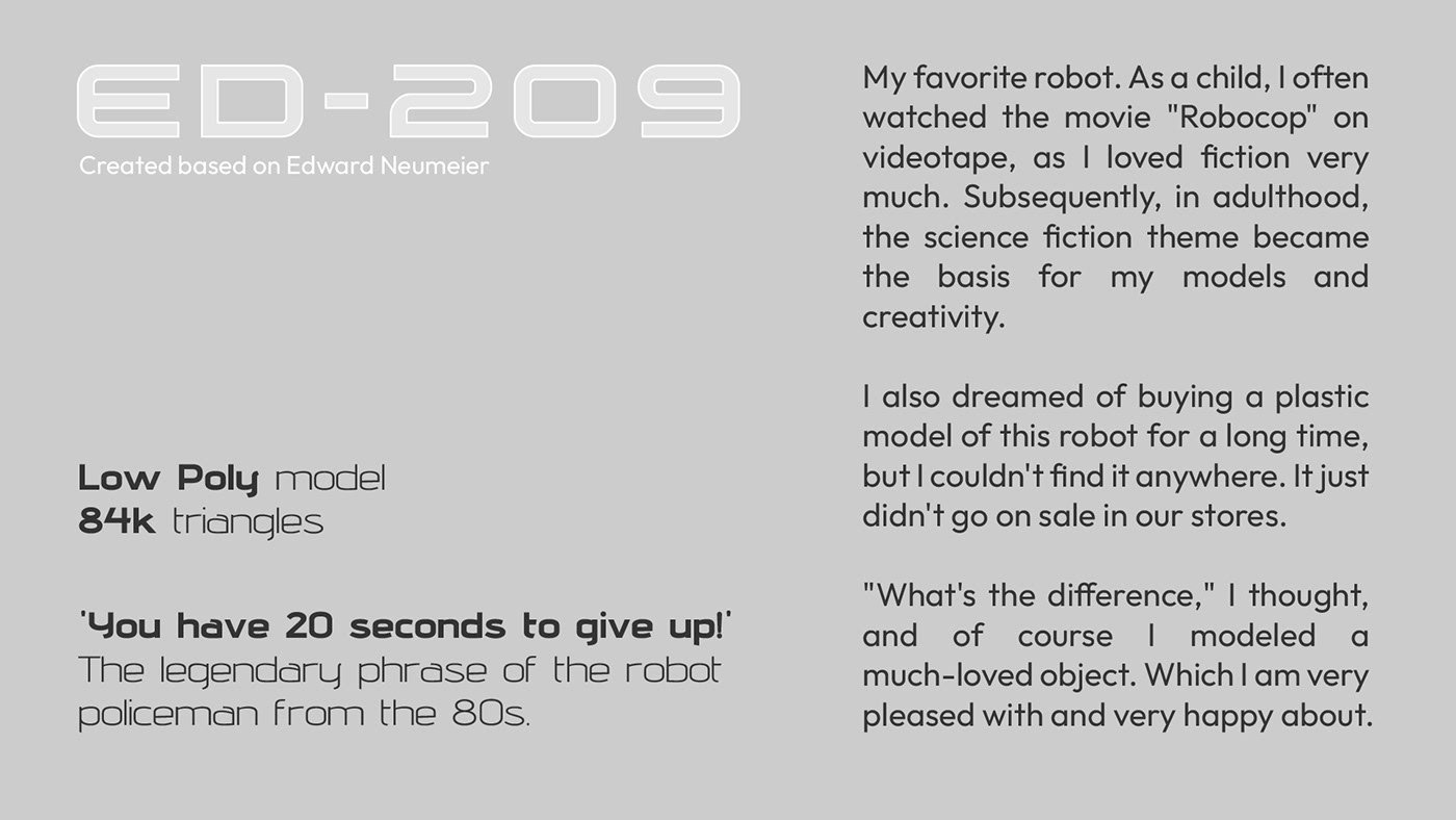 robocop Retro 80s robot Scifi 3D blender Digital Art  backtothefuture ed209