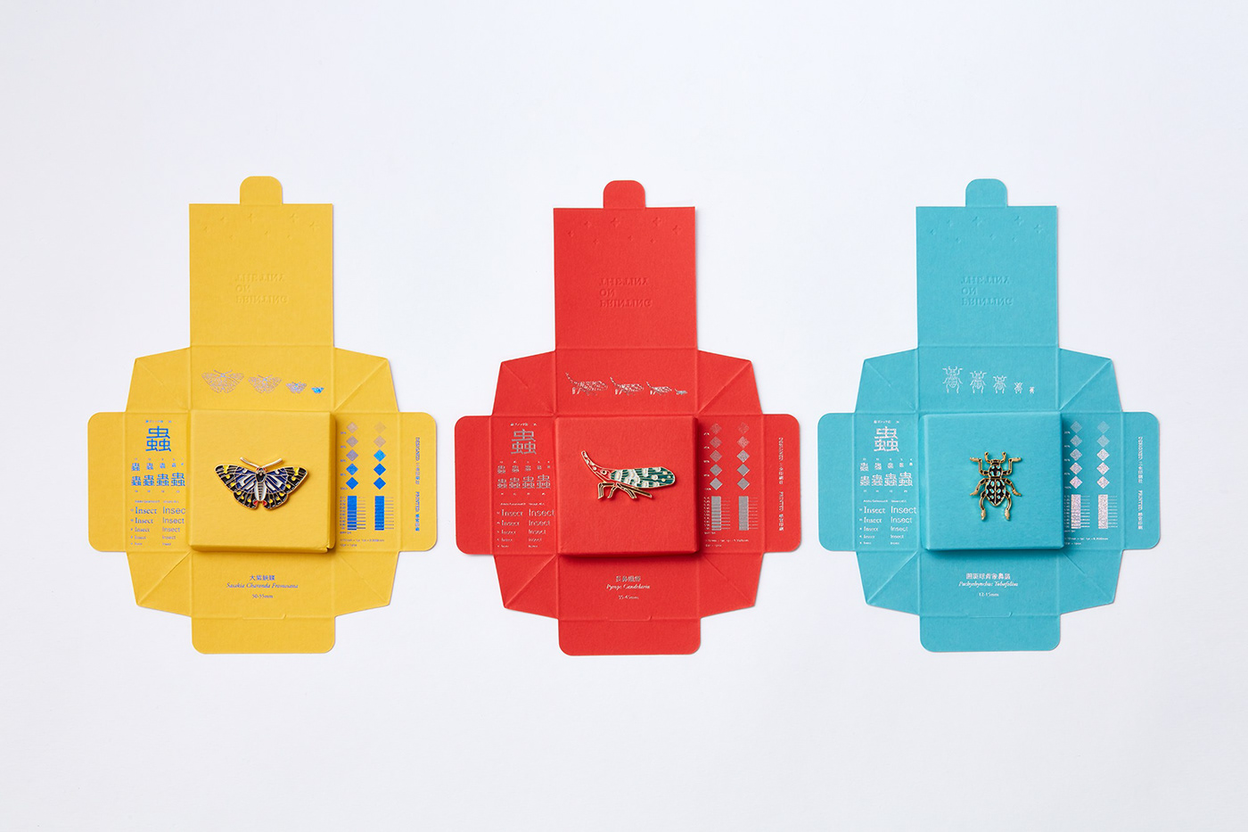 pin print Insects paper package design