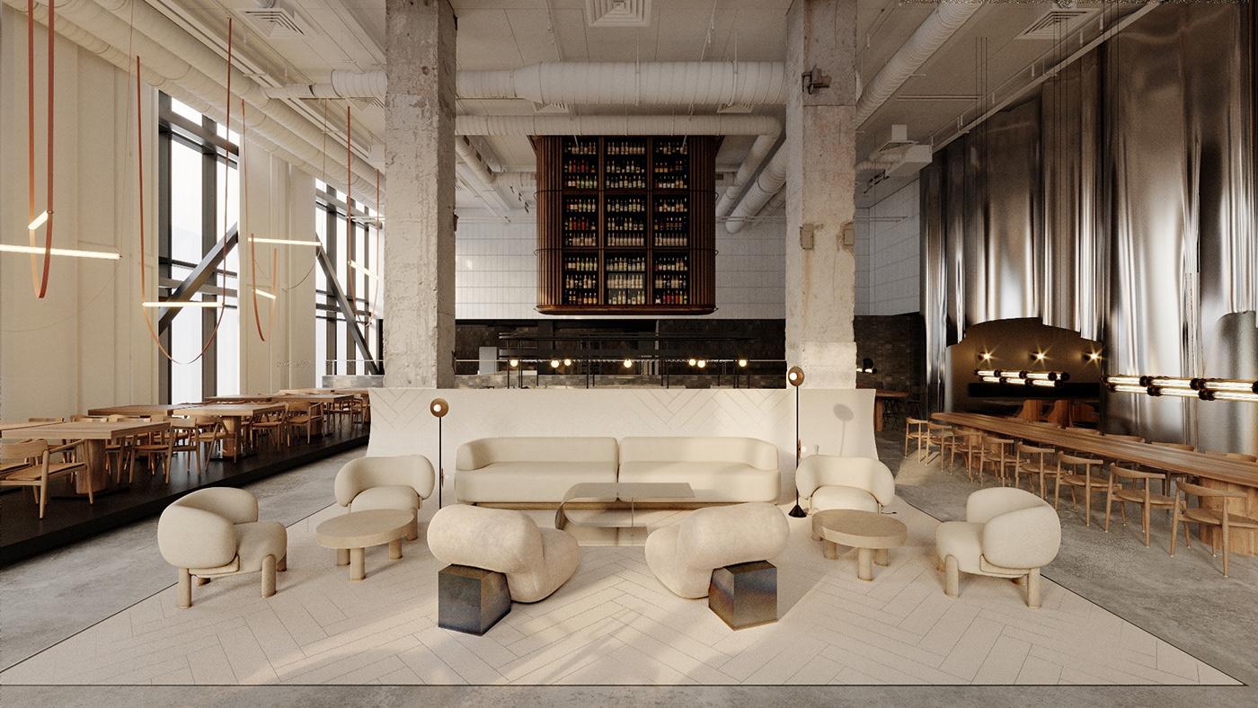 3D architecture concept creative design Interior interior design  restaurant visualization