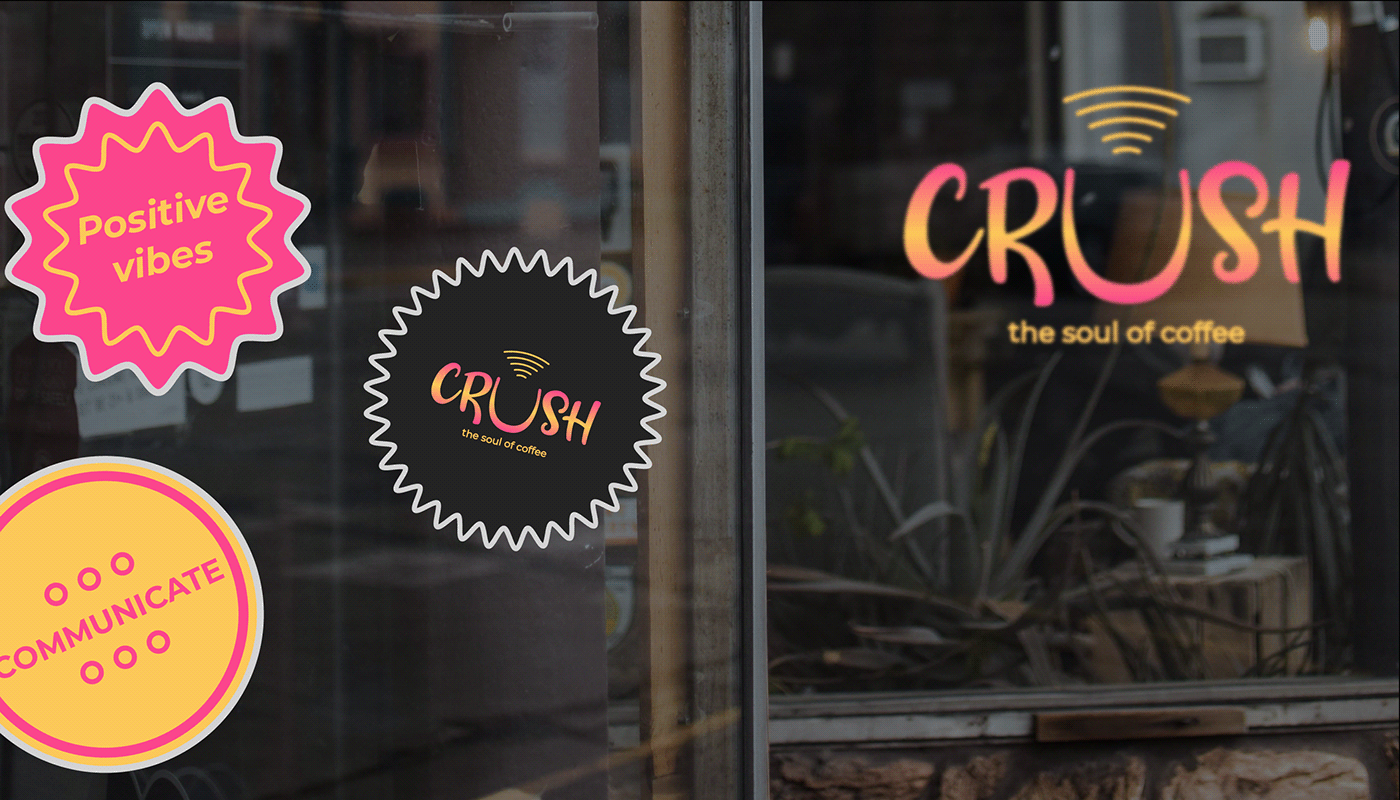 branding  Coffee coffeeshop Crush design identity Logo illustration