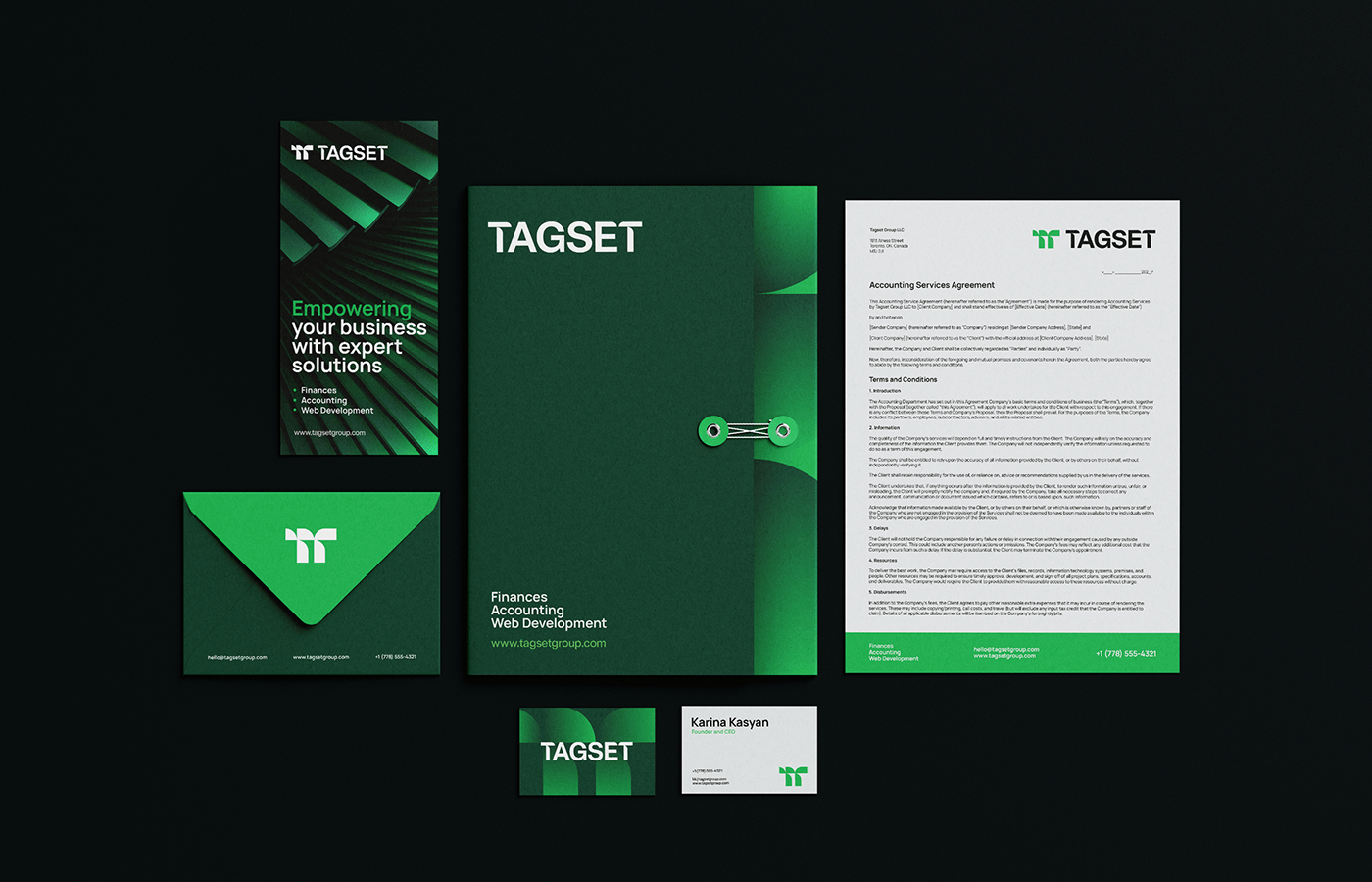 Stationery, Green Color, Brand Identity, Logo Design, Finance, Accounting, 