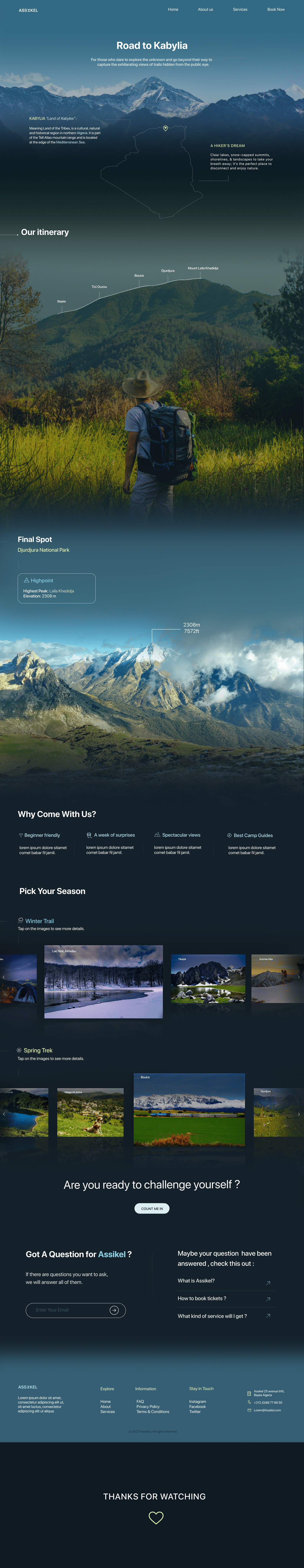 website of a hiking group that organizes trips to kabylia in algeria, known for its mountains 
