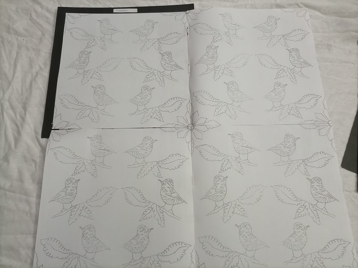 artwork birds Drawing  handsketching ManualDesigning painting   PATTREN print Repeat Pattern textile design 
