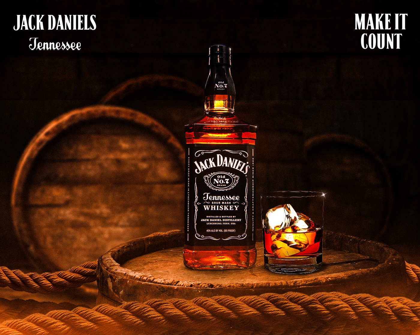 Whiskey drink Social media post Advertising  Product Manipulation creative ads Creative Design Manupaltion jack daniels ads