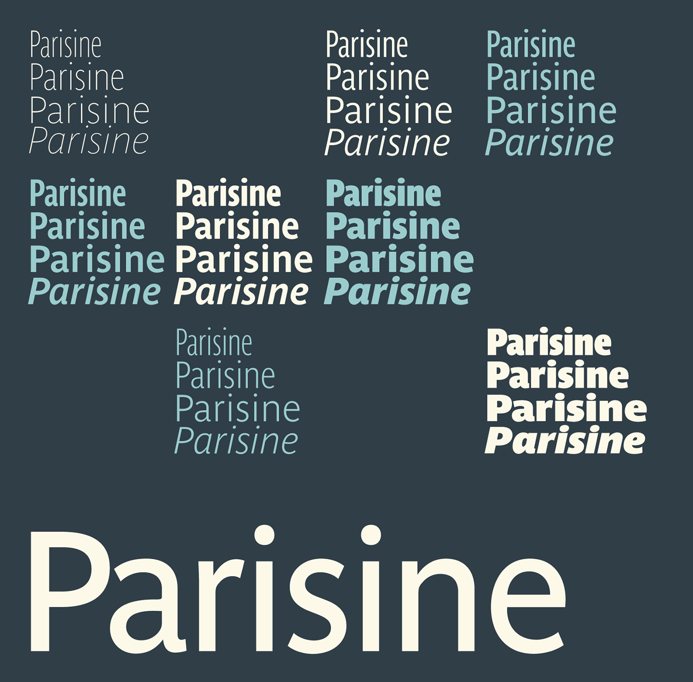 Parisine Typeface fonts Paris legible typography   condensed narrow italic Opentype