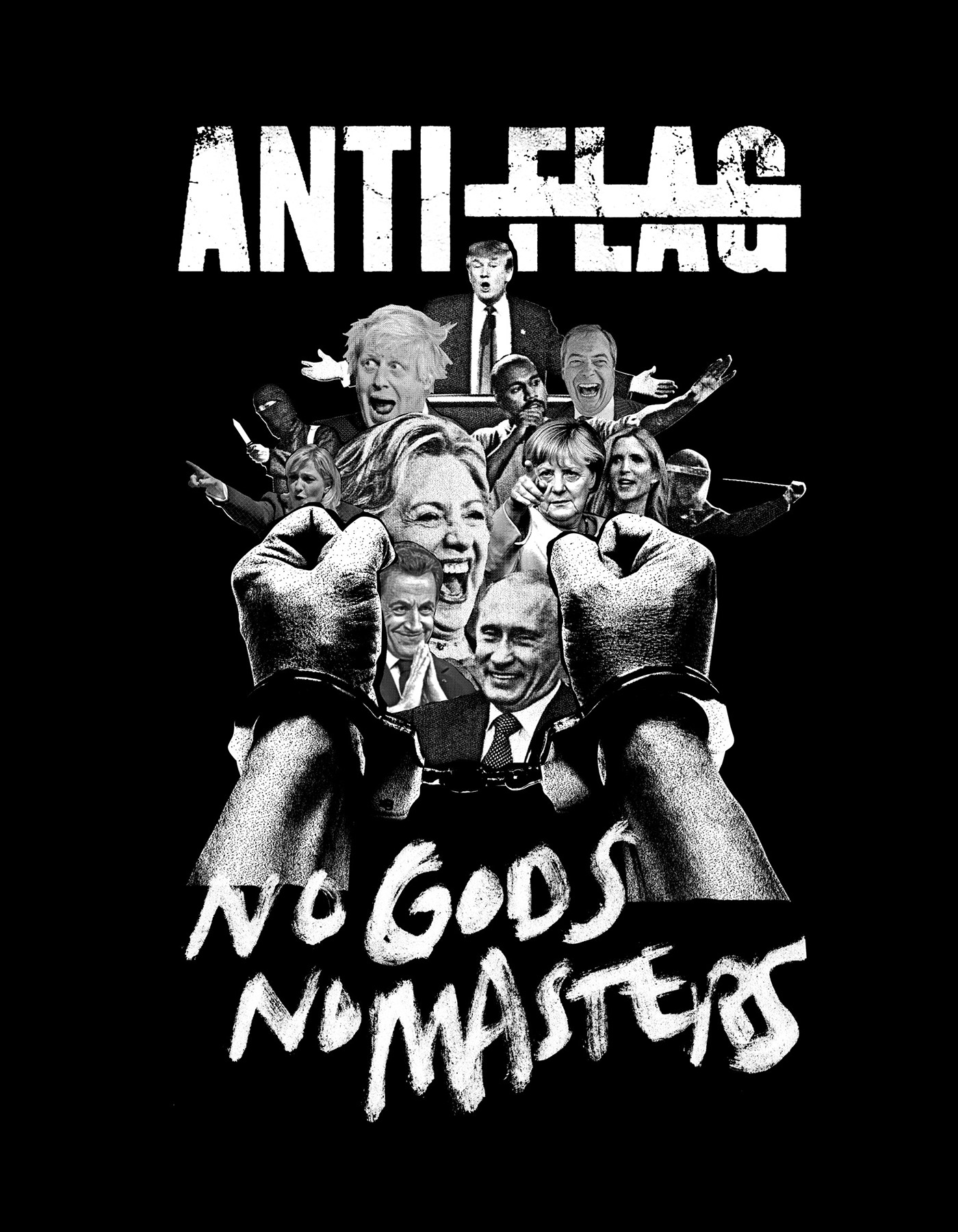 Anti-Flag Pittsburgh punk Merch shirt black red politics Trump