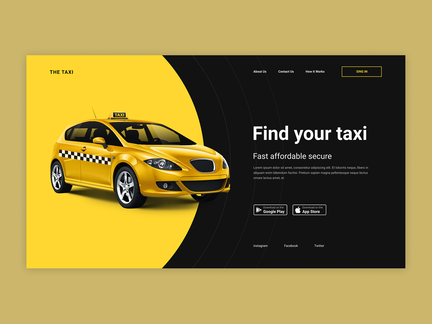Figma taxi Web Design 