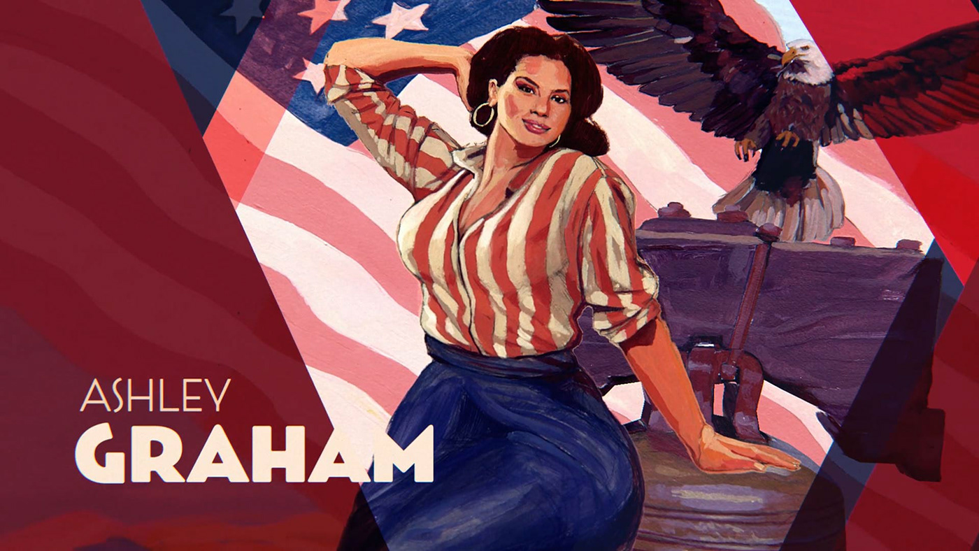 American Woman Me Too Brooke Baldwin compositing projection mapping norman rockwell americana jon stich 3D cinema 4d