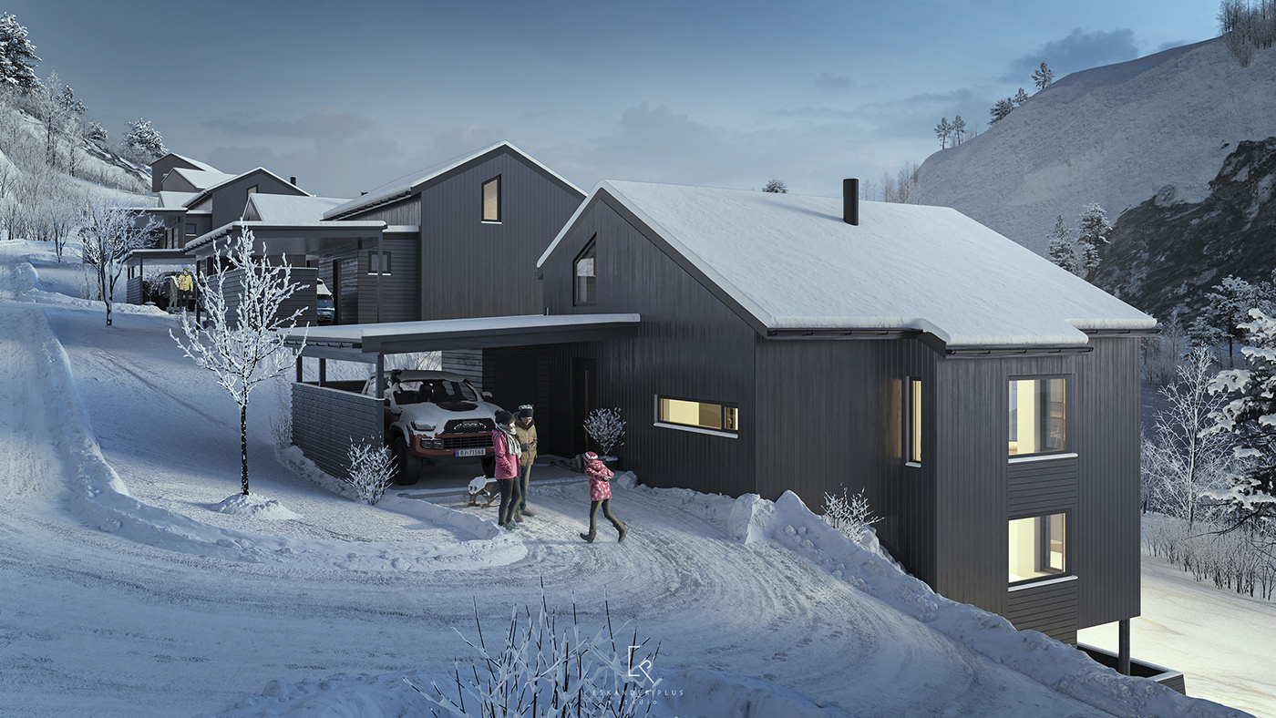 3ds max architecture CGI corona exterior visualization house nordic norway resdential