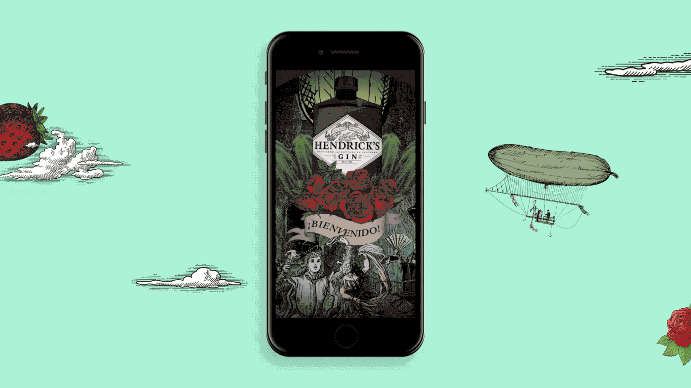 gin hendrick's alcohol cucumber Roses facebook canvas Hendricks madrid digital