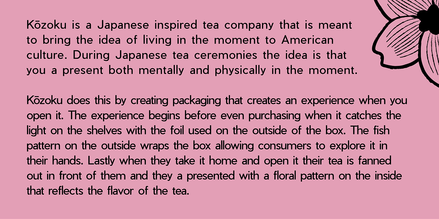 Packaging tea brand ILLUSTRATION  japanese fish Experience floral Flowers adobeawards