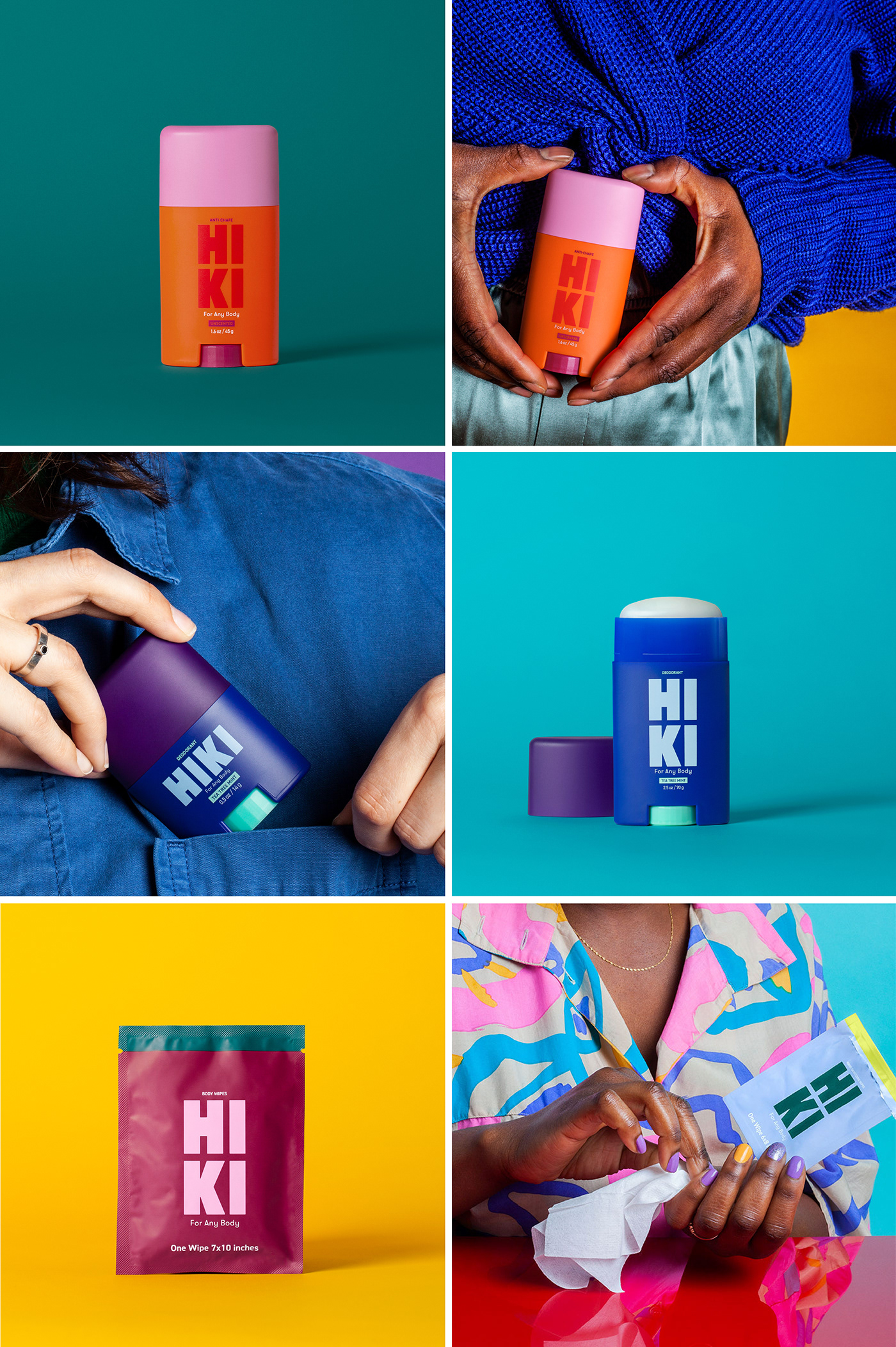 branding  color blocking cruelty-free deodorant graphic design  Packaging packaging design sweat vegan hiki