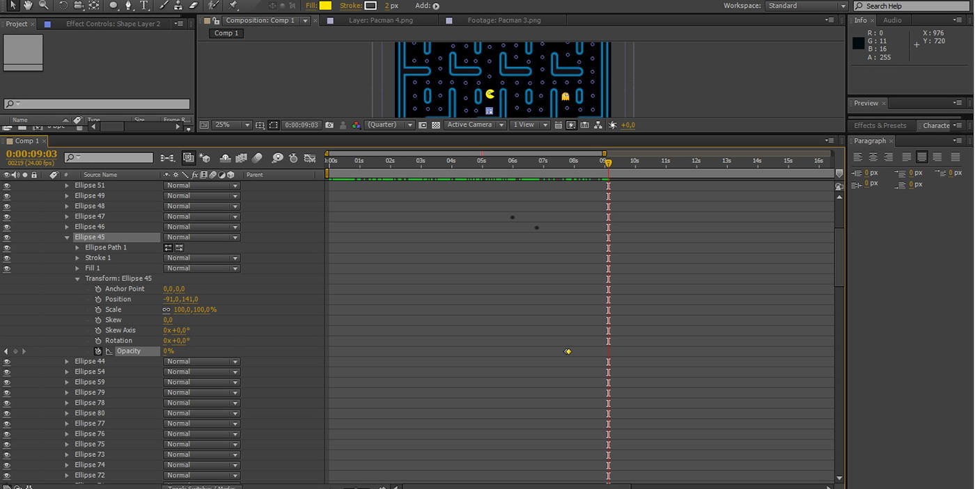 after effects designer Games Pacman projeto Propaganda redesign