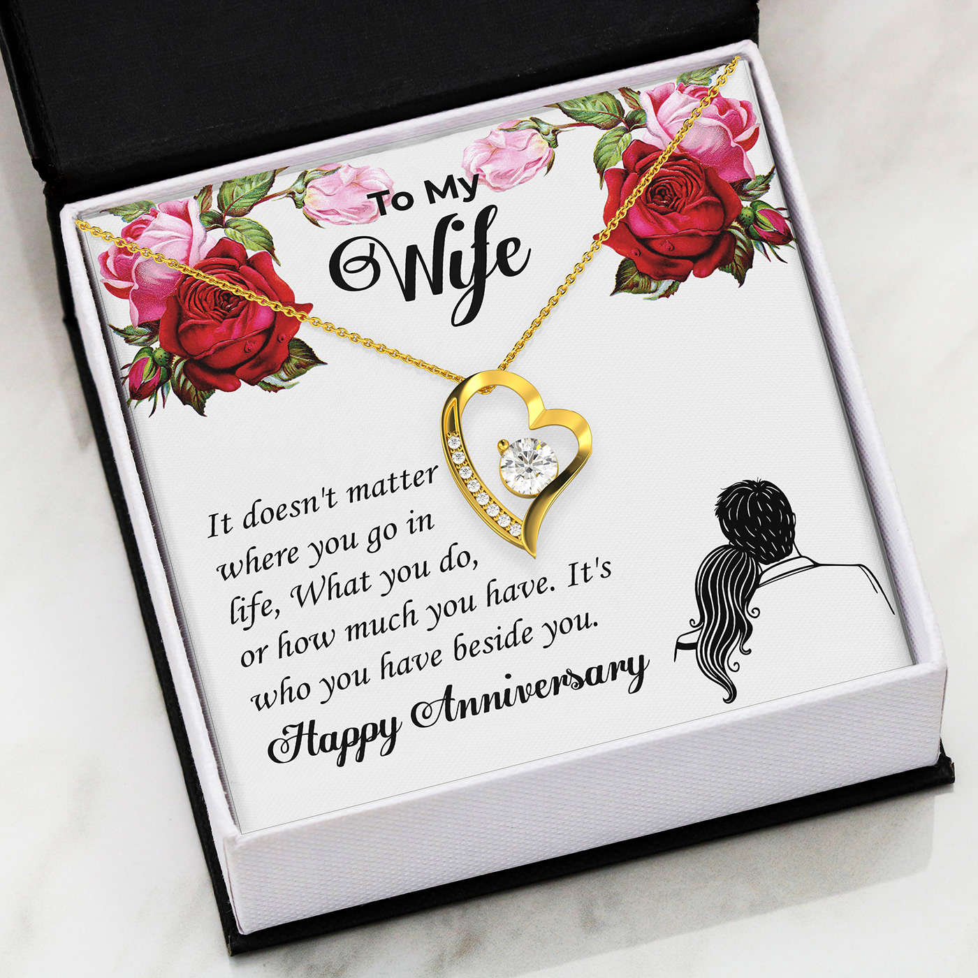 anniversary Birthday free mockup  gearbubble gift card husband to wife message card design Necklace pendant SHINEON  