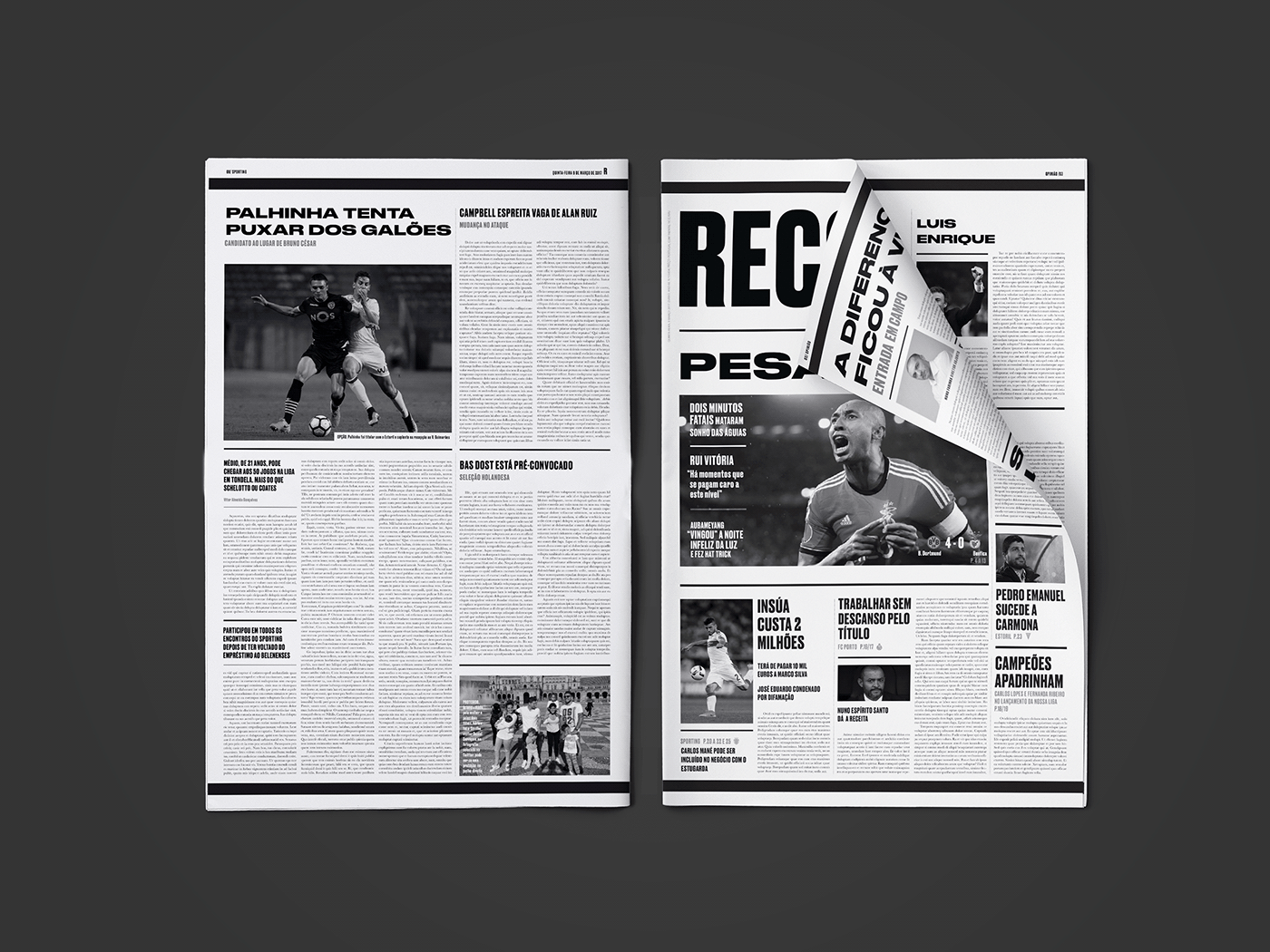 editorial design  newspaper record graphic design  contrast typography   broadsheet tabloid sports
