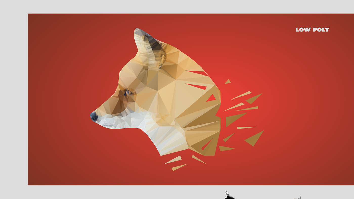 fox vector illustration. low poly illustrations