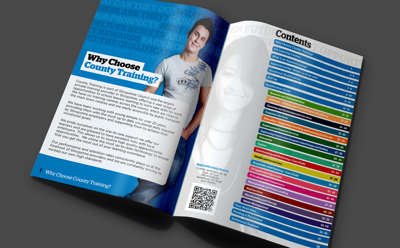 prospectus Booklet information design Apprenticeships council corporate print