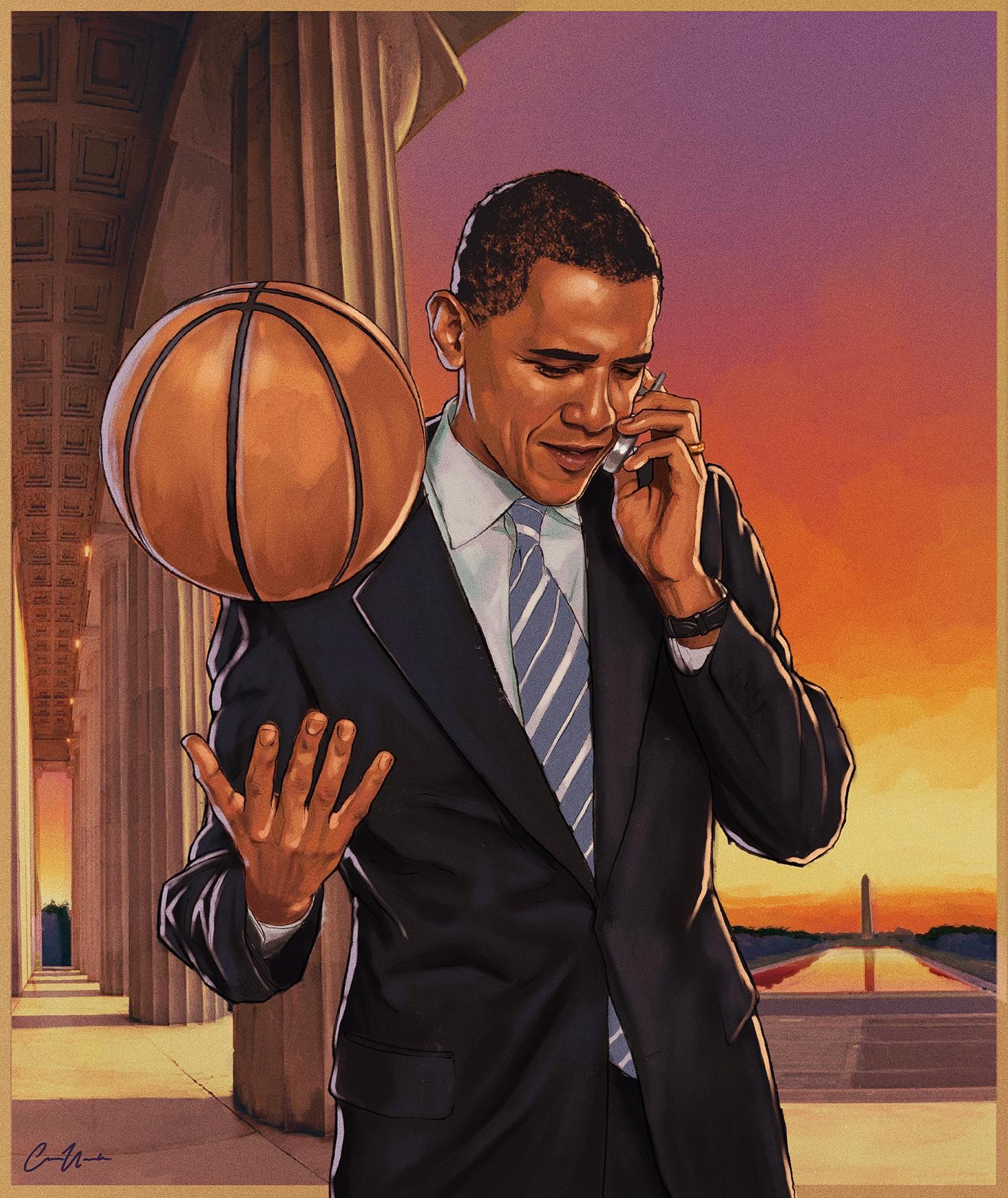 adobe gta ILLUSTRATION  obama painting   Procreate Rockstar