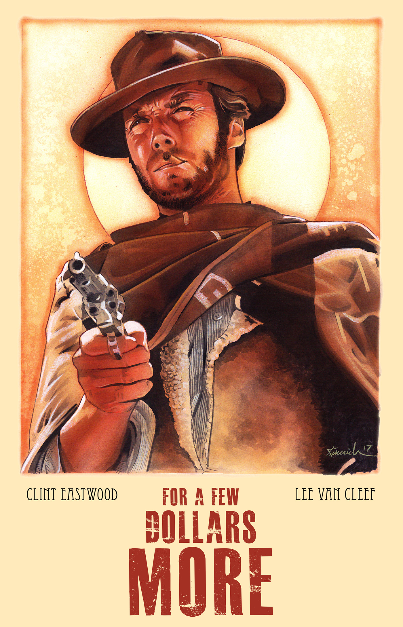 movie poster poster art ILLUSTRATION  fist full of Clint Eastwood Drew Struzan jason kincaid TRADITIONAL ART movie art Illustrator