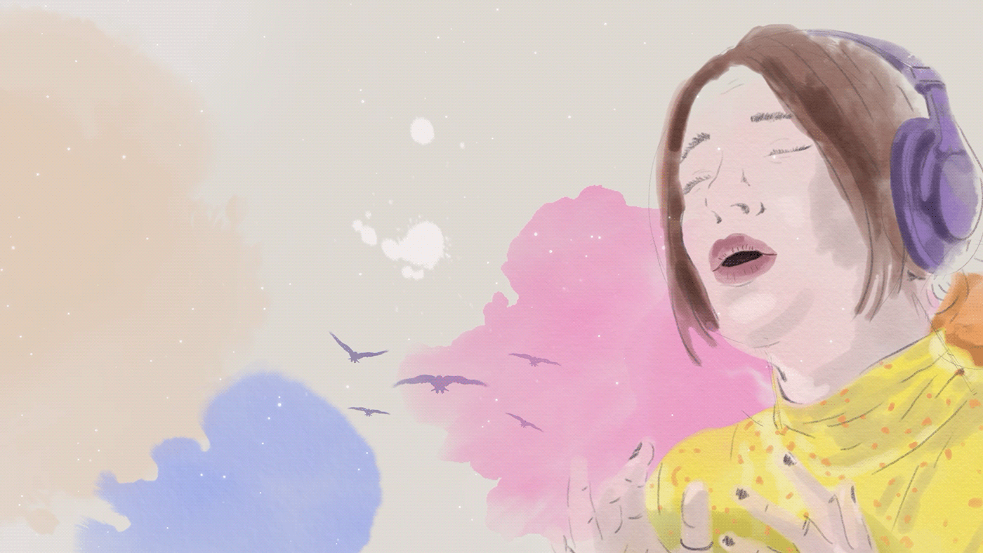 ACAMINHODALUA animação animation  aquarela clip music Netflix overthemoon playstation watercolor