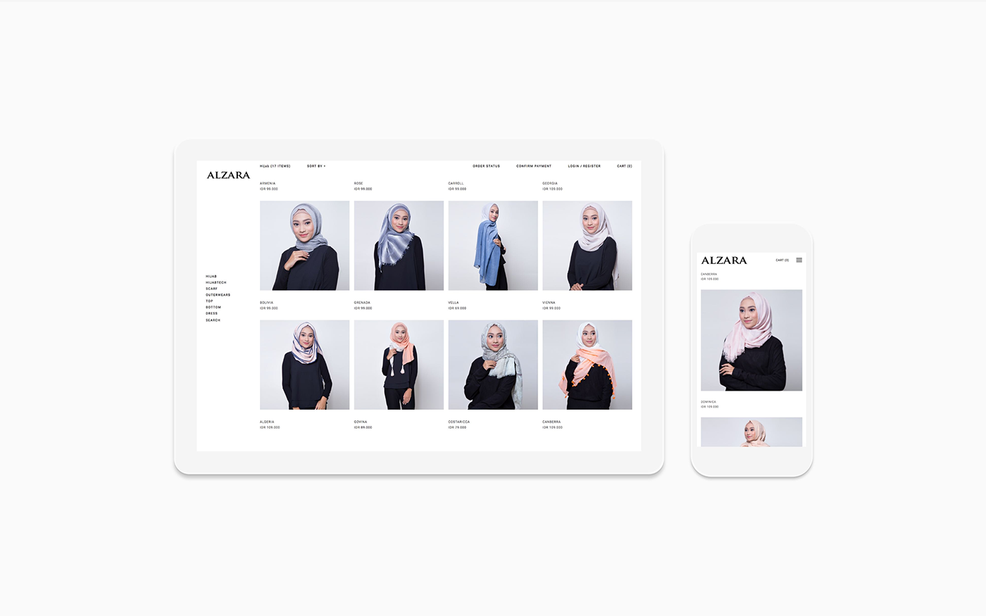 Fashion  Moslem Clothing Web Website Ecommerce store simple clean minimal