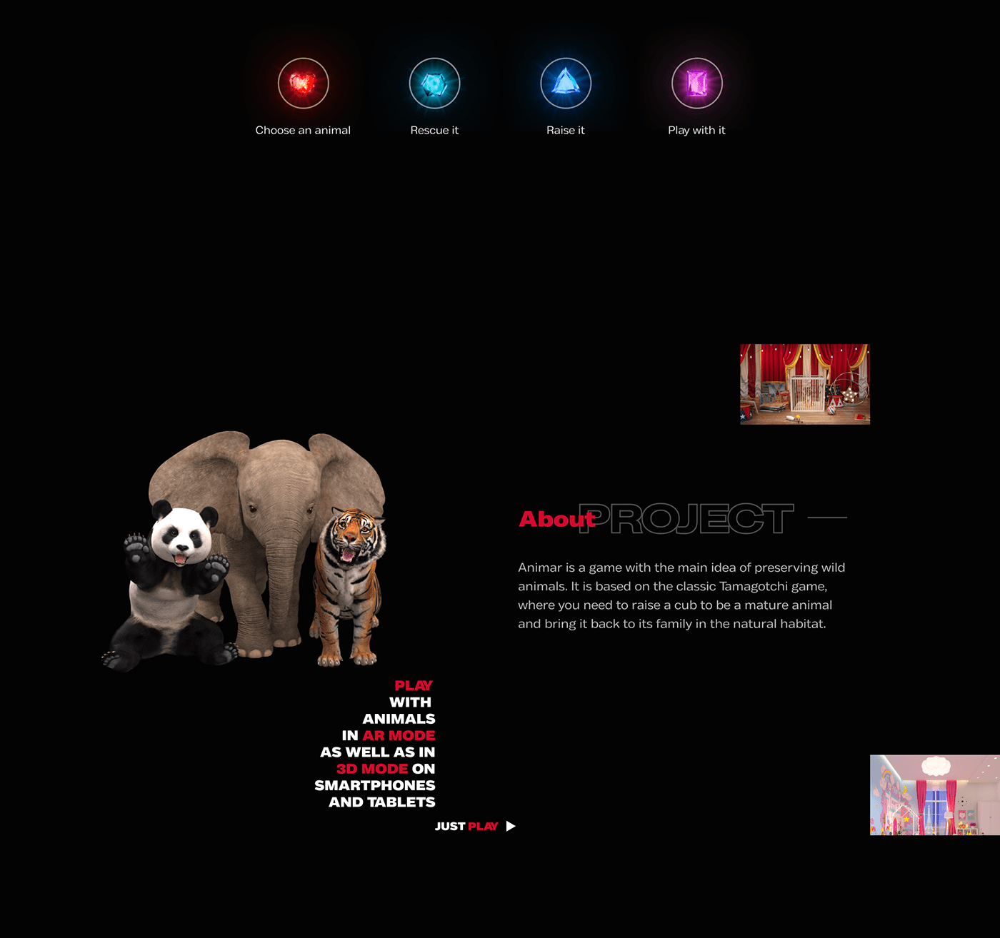 3D android animal app game ios UI ux web site